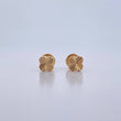 Stud Earrings Clover VCyA 0.6gr / Diamond Cut 18K Yellow Gold $