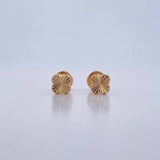 Stud Earrings Clover VCyA 0.6gr / Diamond Cut 18K Yellow Gold $