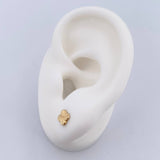 Stud Earrings Clover VCyA 0.6gr / Diamond Cut 18K Yellow Gold $