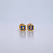 Stud Earrings Clover 0.9gr / Blue Zircons 18K Yellow Gold $