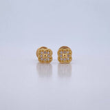 Topos Trebol 0.85gr / Circones Blancos Oro Amarillo 18K $
