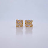 Topos Flor 1.15gr / Circones Blancos Oro Amarillo 18K $