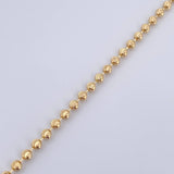 Tobillera Militar 7.65gr / 25.8cm / 3mm Diamantada Luna Oro Amarillo +3 18K &