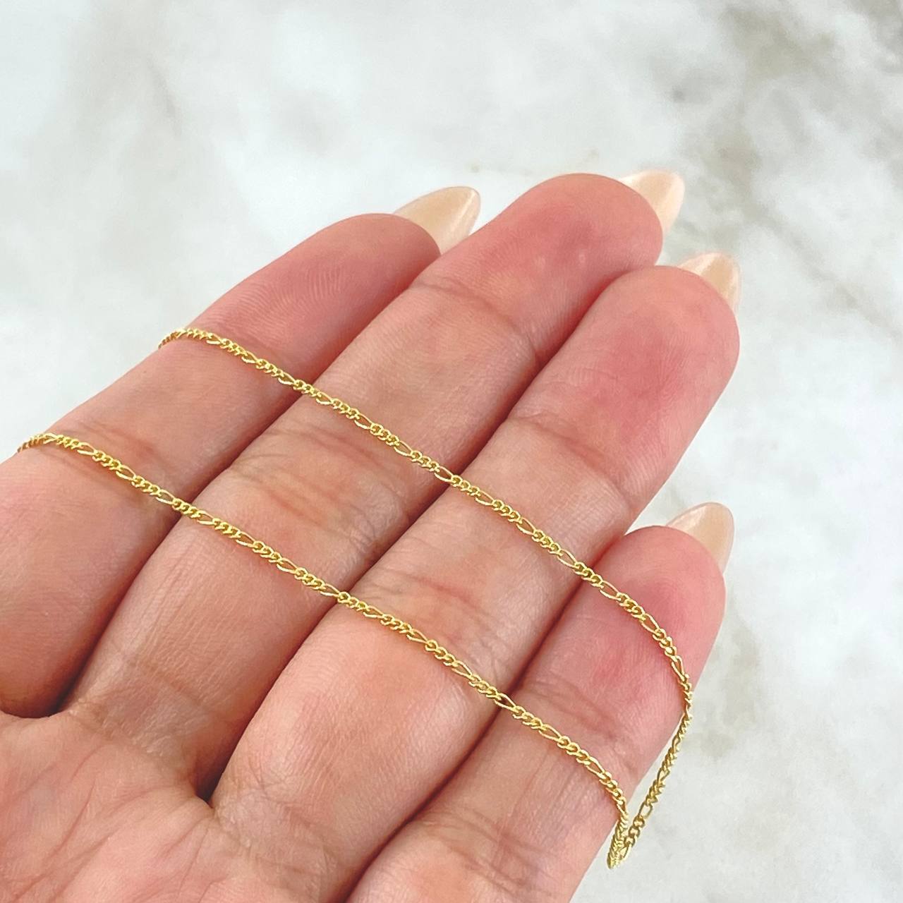 Cadena Figaro 1.25 g / 19 1/2 in / 1 mm Oro Amarillo 18K