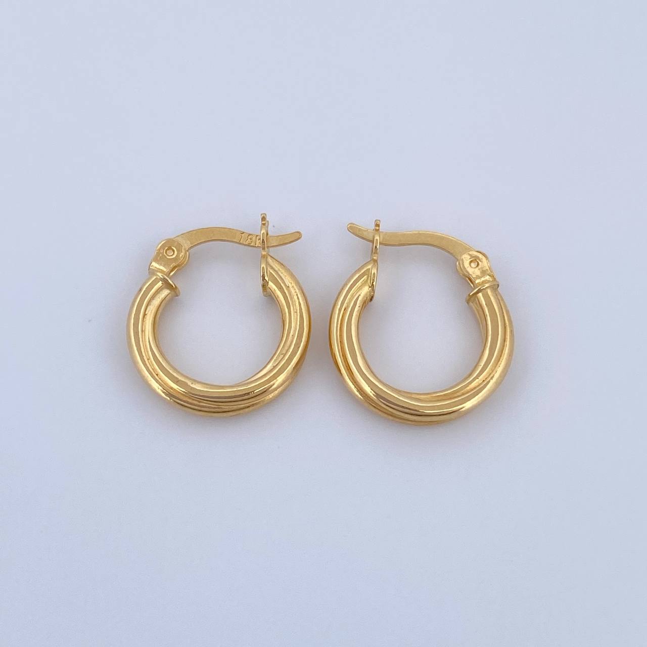 Hoop Earrings July 1.55gr / 1.7cm / Twisted Yellow Gold 18K &