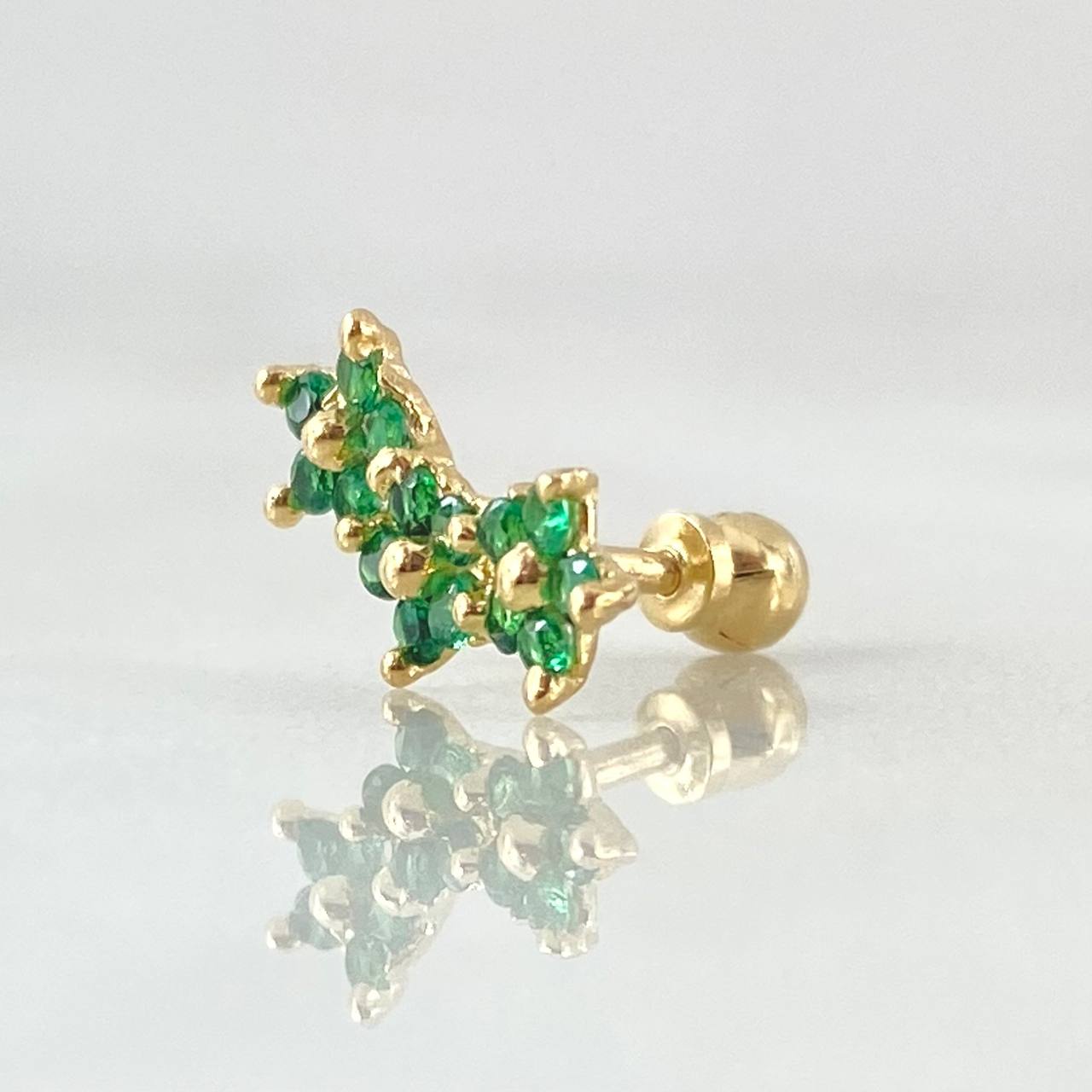 Piercing Arco Flores 0.7gr / 1/2 in / Oro Amarillo 18K