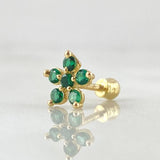 Piercing Flor 0.55gr / 1.2cm / Nac.Esp. Oro 18K
