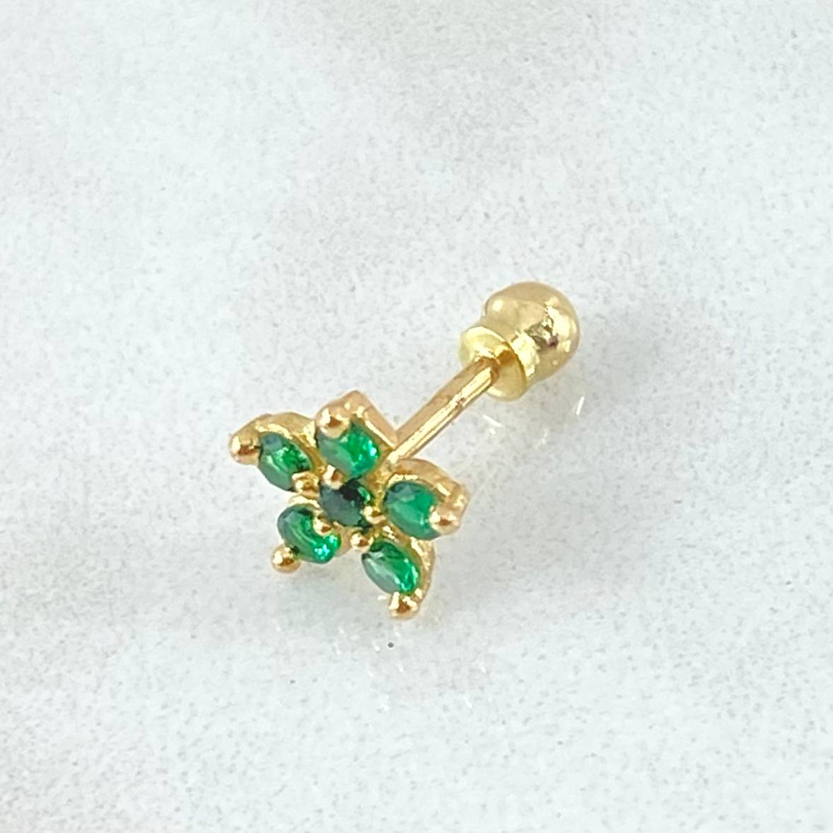 Piercing Flor 0.55gr / 1.2cm / Nac.Esp. Oro 18K