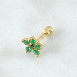 Piercing Flor 0.55gr / 1.2cm / Nac.Esp. Oro 18K