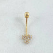 Navel Piercing Flowers 0.45gr / 2cm / Special Pearl 18K Gold *