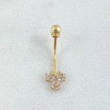 Navel Piercing Flowers 0.45gr / 2cm / Special Pearl 18K Gold *