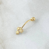 Navel Piercing Flowers 0.45gr / 2cm / Special Pearl 18K Gold *