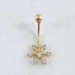 Navel Flower Piercing 0.65gr / 2cm / Special Pearl 18K Gold *