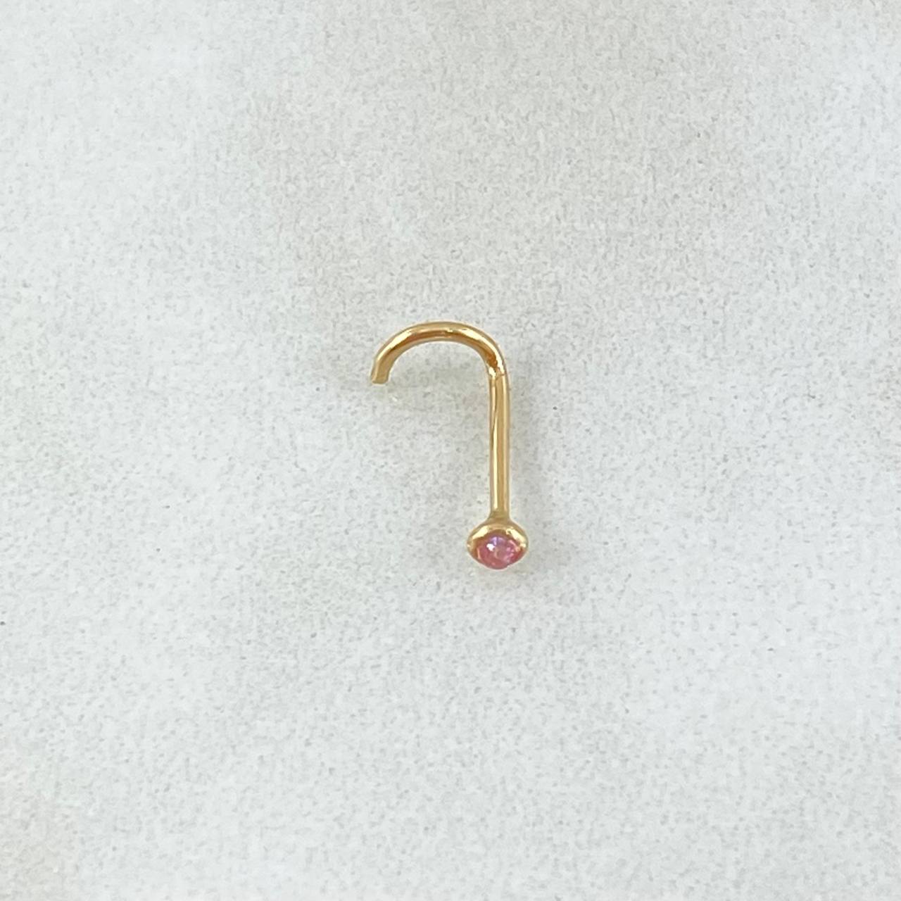 Sparkle Pink Zircon Piercing 0.15gr / 1cm / Special Birth 18K Gold *