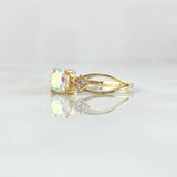 Anillo Tornasol Semi Infinito 2.1gr / T6 1/4 / Circones Blancos Tornasol Oro Amarillo 18K