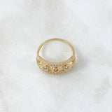 Ring Track Trio of Bubbles 3gr / T7 3/4 / White Zirconia Yellow Gold 18K