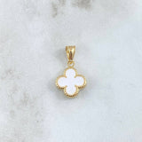Pendant Trebol VCyA 0.95gr / 2cm / White Pearly Dotted 18K Yellow Gold ©