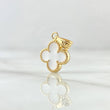 Pendant Trebol VCyA 0.95gr / 2cm / White Pearly Dotted 18K Yellow Gold ©