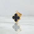 Pendant Clover VCyA 0.85gr / 2cm / Black Resin Edge-Loaded Yellow Gold 18K *