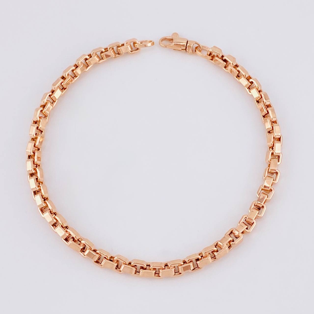 Pulso Veneciana Cuadrada 6.45g / 8 1/4 in / 4.4mm Oro Rosa 18K