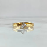 Intermediate Smooth Solitaire Ring 2.7gr / Size 6 / Central White Zircon 18K Yellow Gold ©