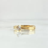 Intermediate Smooth Solitaire Ring 2.7gr / Size 6 / Central White Zircon 18K Yellow Gold ©