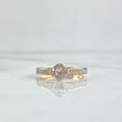 Ring Solitaire Double Row Track 2.55gr / Size 6 3/4 / White Zircons Two 18K Yellow and White Golds