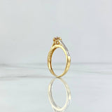 Ring Solitaire Double Row Track 2.55gr / Size 6 3/4 / White Zircons Two 18K Yellow and White Golds