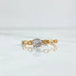 Ring Solitaire Chain 1.55gr / Size 7 1/4 / Central White Zircon Yellow Gold 18K ©