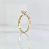 Ring Solitaire Chain 1.55gr / Size 7 1/4 / Central White Zircon Yellow Gold 18K ©