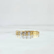 Segmented Line Ring 3.35gr / Size 6 1/2 / White Zircons 18K Yellow Gold
