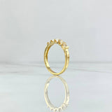 Segmented Line Ring 3.35gr / Size 6 1/2 / White Zircons 18K Yellow Gold