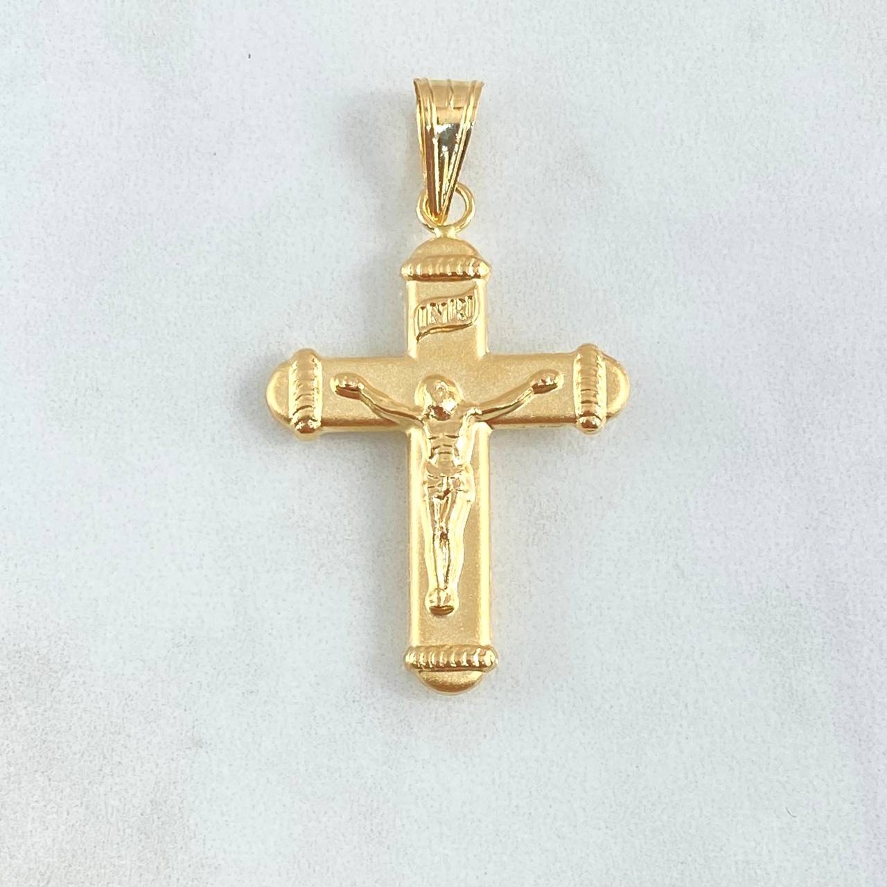 Pendant Cross Christ INRI 2.8gr / 4.6cm / Matte 18K Yellow Gold