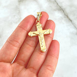 Pendant Cross Christ INRI 2.8gr / 4.6cm / Matte 18K Yellow Gold