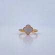 Ring Clover VCyA 1.9gr / Size 6 1/2 / White Mother-of-Pearl 18K Yellow Gold &
