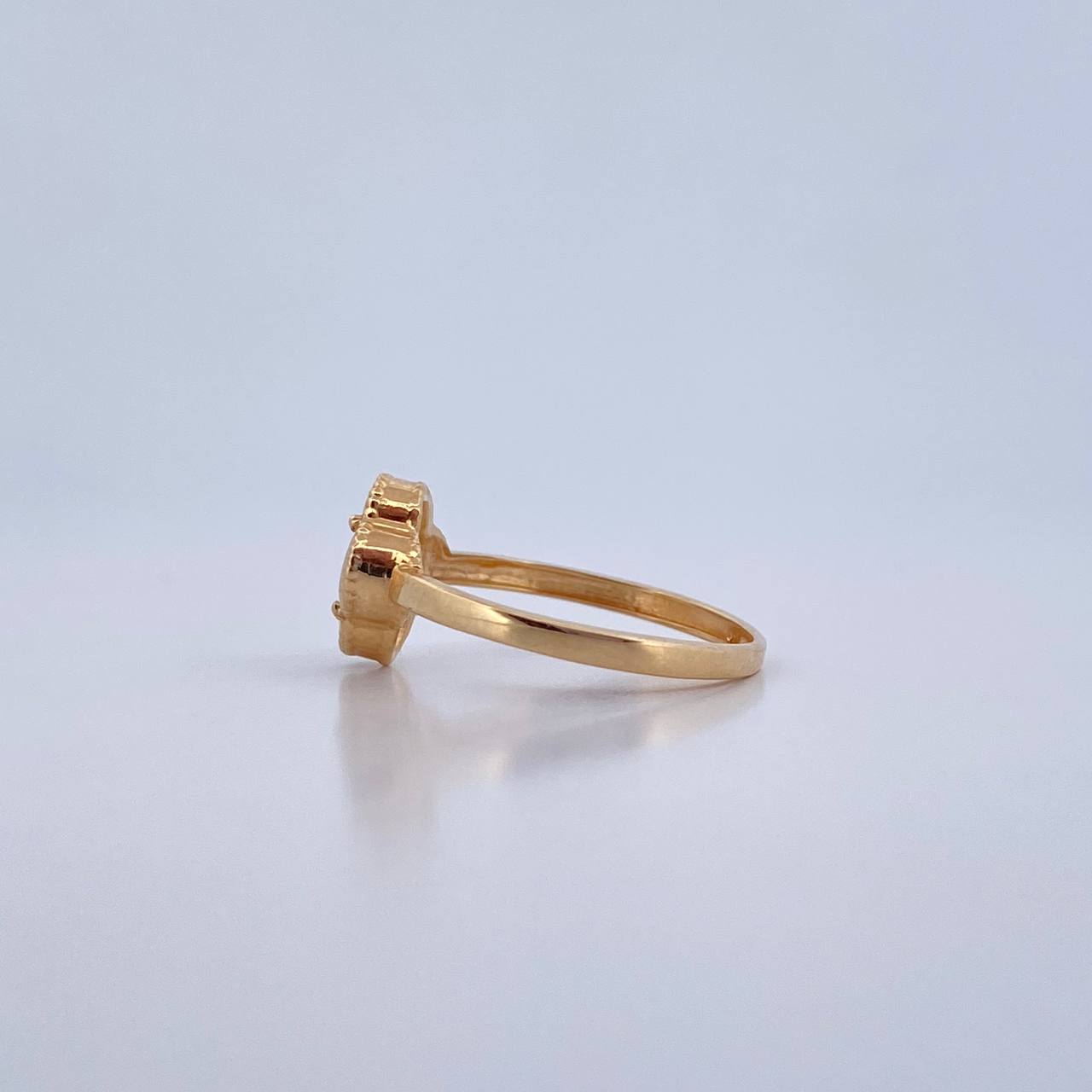 Ring Clover VCyA 1.9gr / Size 6 1/2 / White Mother-of-Pearl 18K Yellow Gold &