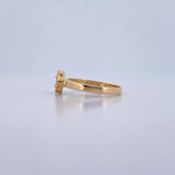 Ring Clover 2.6gr / T7 1/4 / Diamond Cut 18K Yellow Gold &