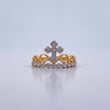Crown Cross Ring 2.45gr / Size 6 / White Zircons Two-tone 18K Yellow and White Gold &