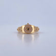 Ring Strap Crown RX 4.1gr / T7 1/2 / White Zircons 18K Yellow Gold &
