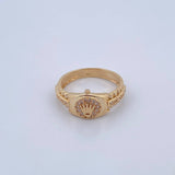 Ring Strap Crown RX 4.1gr / T7 1/2 / White Zircons 18K Yellow Gold &
