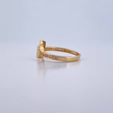 Hug Ring 2.45gr / Size 7 / White Zircons 18K Yellow Gold &