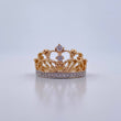 Crown Ring 4.65gr / T6 / White Zircons Two 18K Yellow and White Golds &