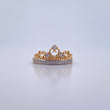 Heart Crown Ring 2.75gr / Size 7 / White Zircons Two-tone 18K Yellow and White Gold &