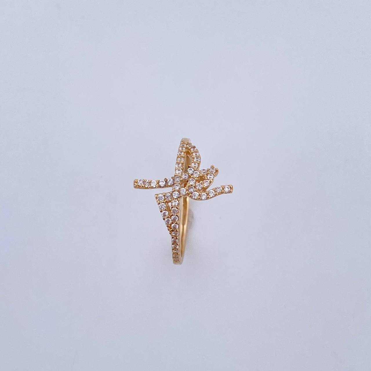 Ring Fe 1.85gr / T7 / White Zircons 18K Yellow Gold &