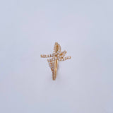 Ring Fe 1.85gr / T7 / White Zircons 18K Yellow Gold &