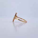 Gothic Cross Ring 1.7gr / T6 1/4 / White Zircons 18K Yellow Gold &
