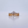 Princess Ring 2.9gr / Size 6 1/2 / White Zircons Two 18K Yellow and White Golds &