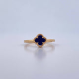 Anillo Trebol 2.45gr / T7 1/4 / Piedra Morada Oro Amarillo 18K &