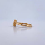 Anillo Trebol 2.45gr / T7 1/4 / Piedra Morada Oro Amarillo 18K &