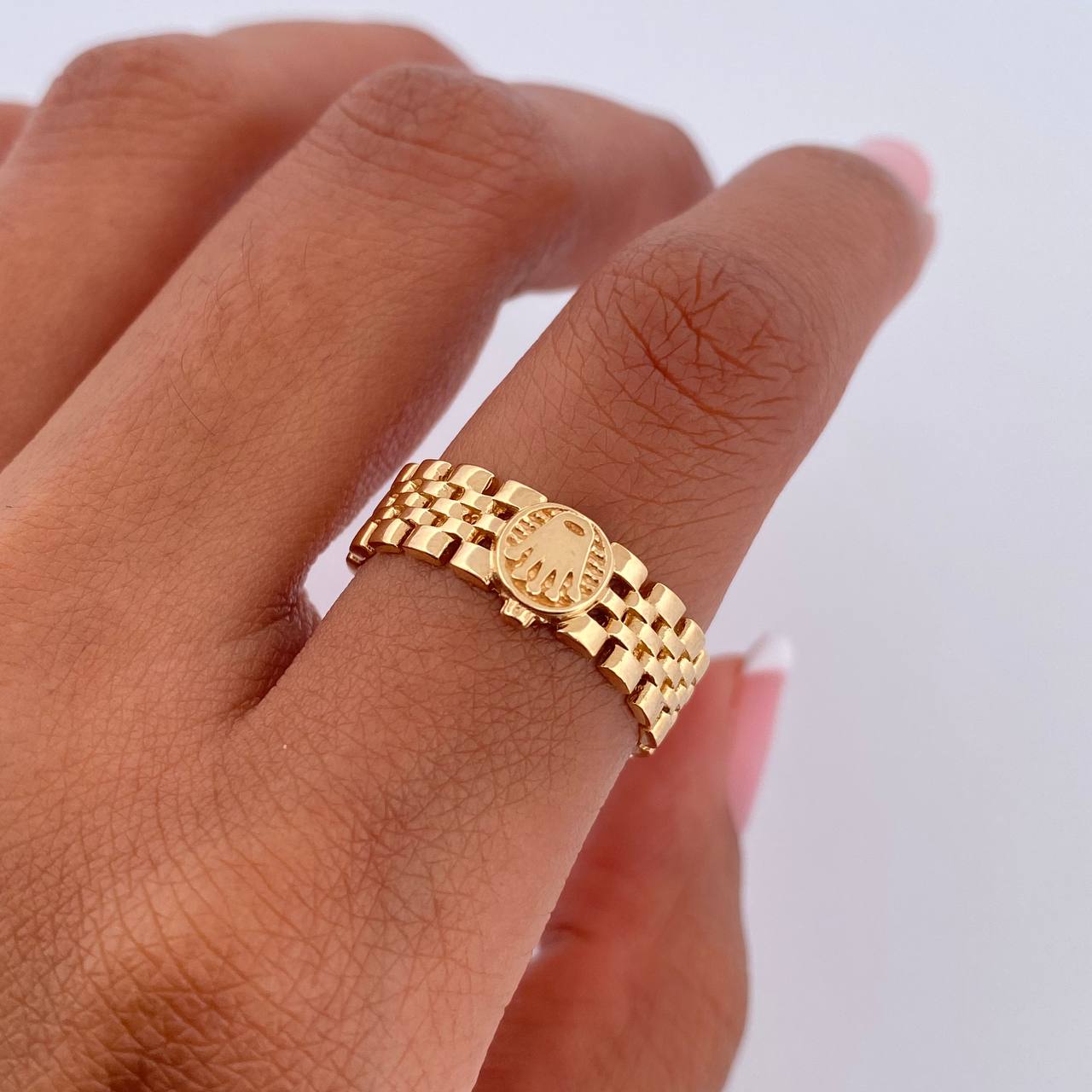 Ring Strap Crown RX 3.4gr / T7 1/4 / 18K Yellow Gold &